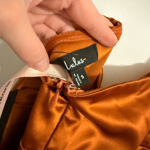 Lulu's Strapless Rust Dress - Picture 2 of 6